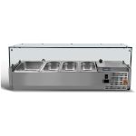 Pizzak&uuml;hlaufsatz mit Glasabdeckung &ndash; 140 cm - 6 x GN 1/3  artikelnr: g75757