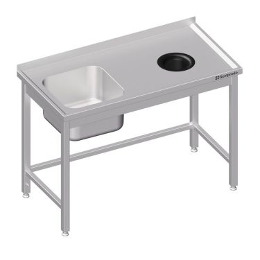  Edelstahl Spültisch mit Abfallloch 100 x 70 x 85 cm - 1 Becken links  kaufen