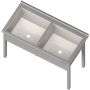  Edelstahl Topfsp&uuml;le 2 Becken 140 x 60 x 85 cm - 30 cm Beckenh&ouml;he  kaufen