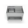  Edelstahl Sp&uuml;ltisch PRO mit Grundboden 120 x 70 cm - 1 Becken links  kaufen