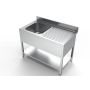  Edelstahl Sp&uuml;ltisch PRO mit Grundboden 120 x 70 cm - 1 Becken links  kaufen