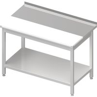 Edelstahl Arbeitstisch mit Grundboden & vertiefter PE-Schneideplatte kaufen