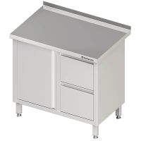  Edelstahl Arbeitsschrank mit Flügeltür & 2er Schubladenblock  kaufen