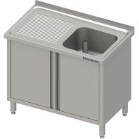  Edelstahl Spülschrank mit Flügeltüren 120 x 60 x 85 cm  - 1 Becken rechts  kaufen