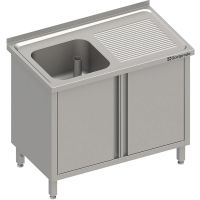  Edelstahl Spülschrank mit Flügeltüren 130 x 60 x 85 cm  - 1 Becken links  kaufen