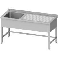 Edelstahl Spültisch ohne Grundboden, 180 x 60 x 85 cm - 1 Becken links kaufen