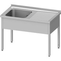  Edelstahl Sp&uuml;ltisch ohne Grundboden 120 x 60 x 85 cm - 1 Becken links  kaufen