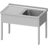  Edelstahl Spültisch ohne Grundboden 140 x 60 x 85 cm - 1 Becken rechts  kaufen