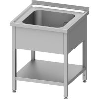  Edelstahl Spültisch mit Grundboden 70 x 70 x 85 cm - 1 Becken mittig  kaufen