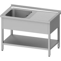 Edelstahl Spültisch mit Grundboden 100 x 70 x 85 cm - 1 Becken links kaufen