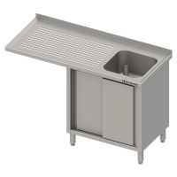  Edelstahl Spülschrank mit Schiebetüren + Überstand 140 x 60 x 90 cm +1 Becken rechts  kaufen