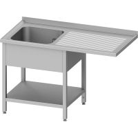 Edelstahl Spültisch mit Grundboden + Überstand 130 x 70 x 90 cm - 1 Becken links kaufen