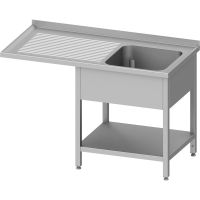  Edelstahl Spültisch mit Grundboden + Überstand 140 x 60 x 90 cm - 1 Becken rechts  kaufen