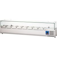  Pizzak&uuml;hlaufsatz mit Glasabdeckung 8x GN1/4 - 180 cm  kaufen