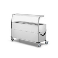  Bain-Marie Wagen 4x GN1/1 & Hustenschutz mit LED-Beleuchtung und Frontglas  kaufen