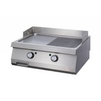  Gas Grillplatte Heavy Duty - &frac12; glatt / &frac12; gerillt hartverchromt - 2 Heizzonen + Spritzschutz  kaufen