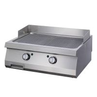  Elektro Grillplatte Heavy Duty - gerillt+Chrome glatt - 2 Heizzonen + Spritzschutz  kaufen