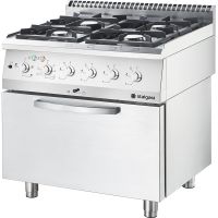  Gasherd Basic mit 4 Brennern (2x3,5 +2x5) und Elektro-Umluft-Backofen  GN 2/1  kaufen