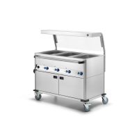  Bain-Marie Wagen 3x GN1/1 & Hustenschutz mit LED-Beleuchtung und Frontglas &  beheizter Unterschrank  kaufen