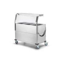  Bain-Marie Wagen 2x GN1/1 mit Hustenschutz &  Halogen-Oberhitze  &  beheizter Unterschrank  kaufen