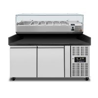 Pizzakühltisch UnniCool 2 Türen - 151 × 80 × 100 cm - schwarzer Granit kaufen