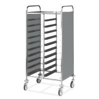  Tablettwagen f&uuml;r 24 GN-Tabletts - L-Auflagen - 2 Seitenw&auml;nde aus Edelstahl  kaufen