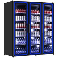  Getr&auml;nkek&uuml;hlschrank mit 3 Glast&uuml;ren schwarz + LED-Beleuchtung - 1190 Liter  kaufen