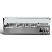 Pizzak&uuml;hlaufsatz mit Glasabdeckung &ndash; 160 cm - 7 x GN 1/3  artikelnr: g75755