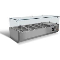 Pizzak&uuml;hlaufsatz mit Glasabdeckung &ndash; 200 cm - 9 x GN 1/3  artikelnr: g75753