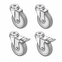 Stalgast Lenkrollen Set mit 4 Rollen &Oslash;=125 mm  artikelnr: g77776