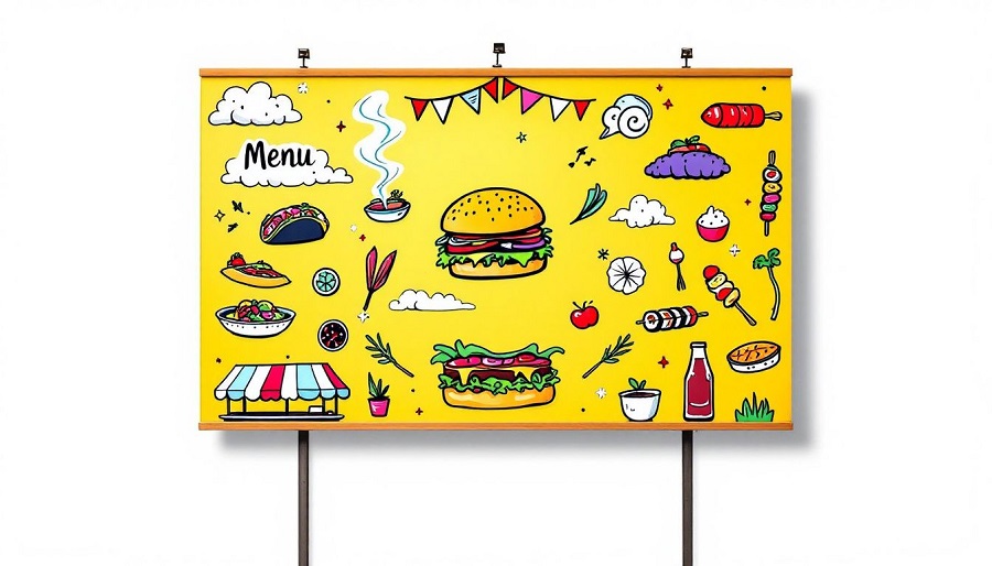 Ein kreatives Menü für einen Foodtruck mit verschiedenen Speisen.