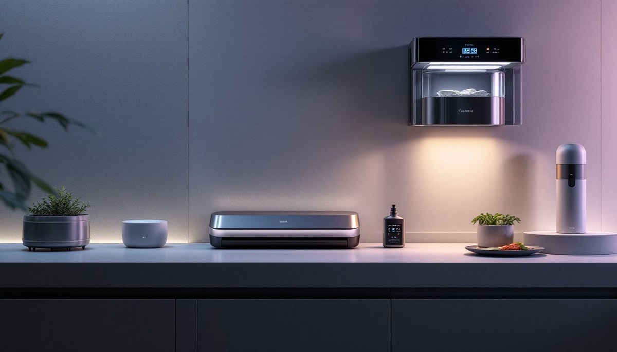 Verschiedene Vakuumierger&auml;te im Gesch&auml;ft, bereit f&uuml;r den Kauf.